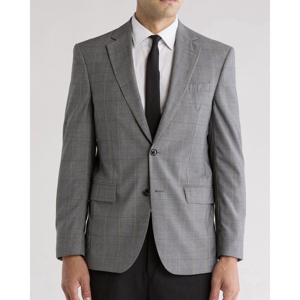 Ted Baker London Endurance Wool Grey Green Check Jarrow Sport Coat 38R NEW
